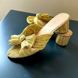 Loeffler Randall Women's Emilia Pleated Bow Sandals Size 9.5